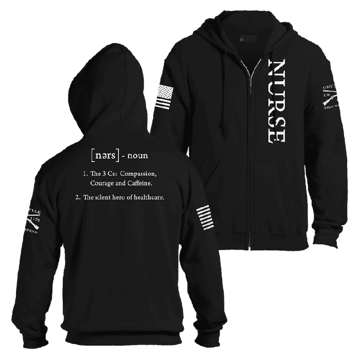 Grunt Style Nurse Defined Full-Zip Hoodie - Black