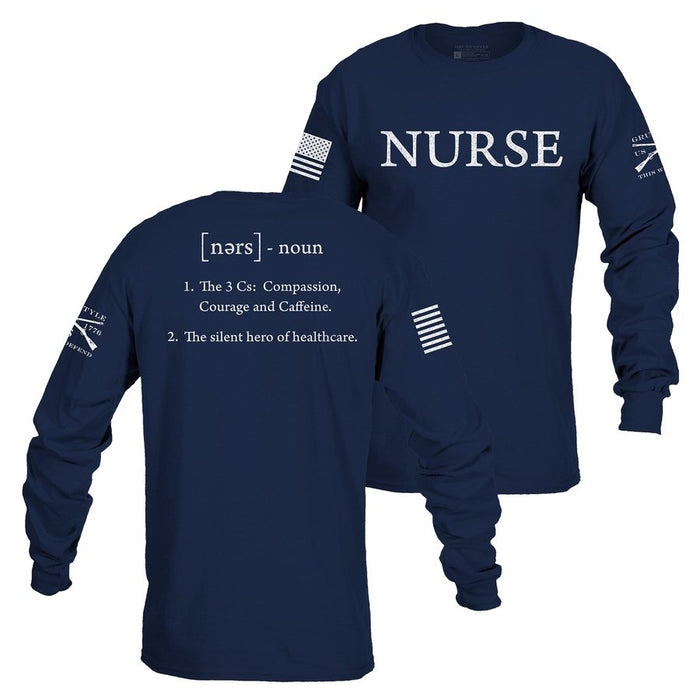 Grunt Style Nurse Defined Long Sleeve - Navy ls tees