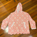Oversized Blush Meadow Lace-Trim hoodie