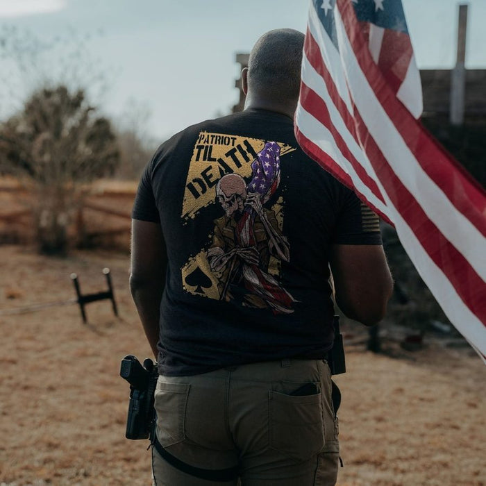 Grunt Style Patriot Til' Death T-Shirt - Charcoal T-Shirt