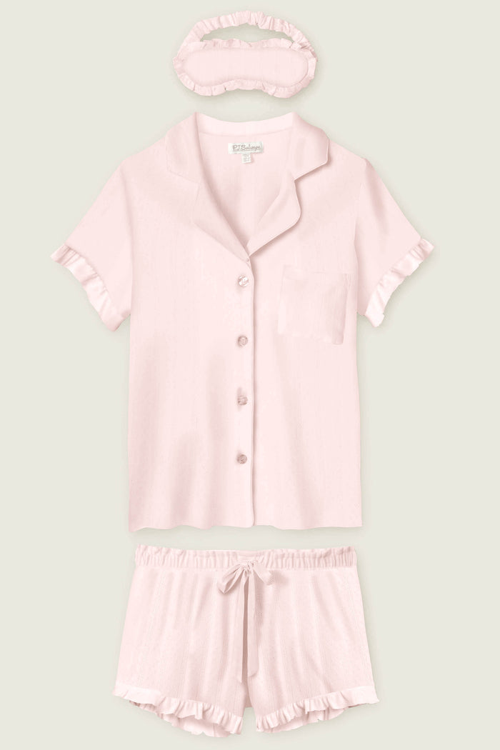 Pointelle Essentials Ballet Pink 3-Piece Shorts Set