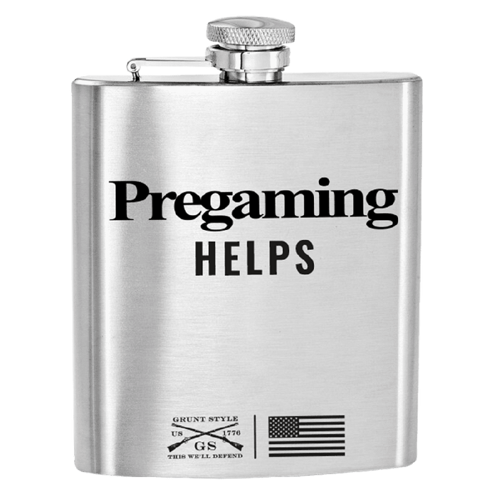 Pregaming Helps 8oz Stainless Steel Flask