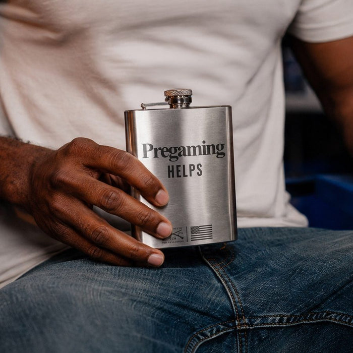 Pregaming Helps 8oz Stainless Steel Flask