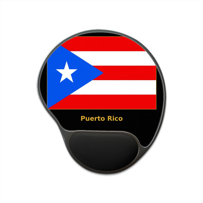 Puerto Rico Flag Mouse Pad with Wrist Rest – Orgullo Latino Desk Accessory