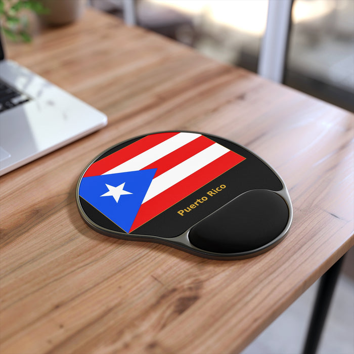 Puerto Rico Flag Mouse Pad with Wrist Rest – Orgullo Latino Desk Accessory
