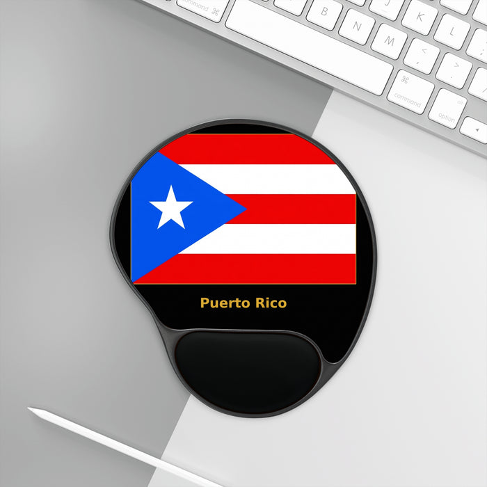 Puerto Rico Flag Mouse Pad with Wrist Rest – Orgullo Latino Desk Accessory