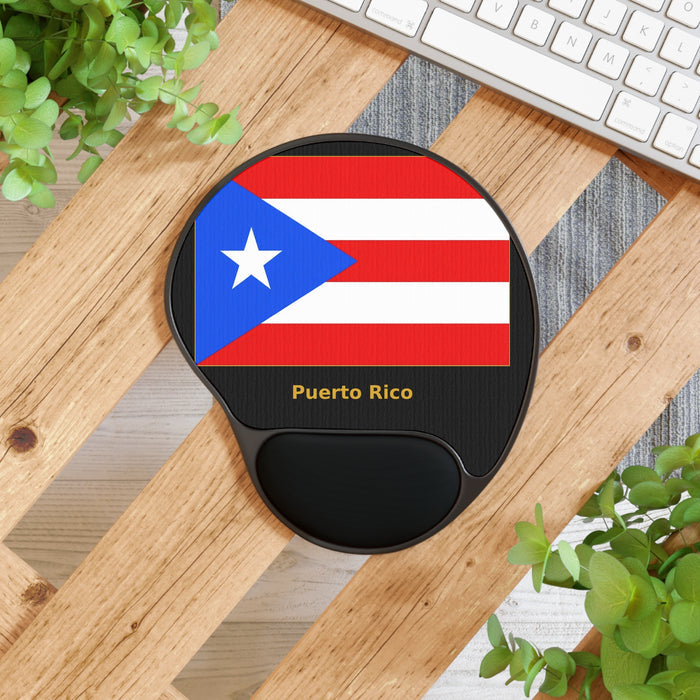 Puerto Rico Flag Mouse Pad with Wrist Rest – Orgullo Latino Desk Accessory