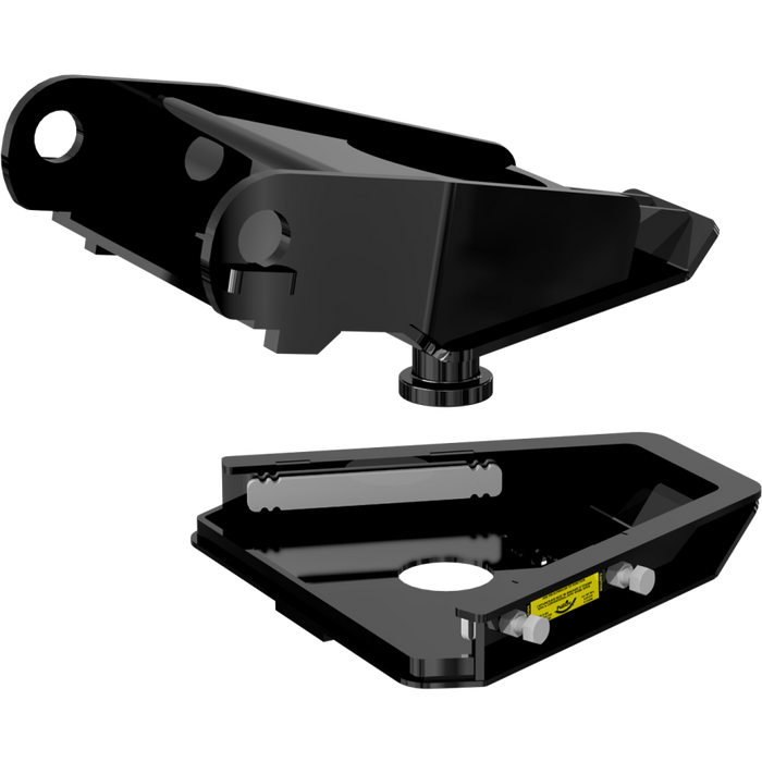 Black PullRite 331725 Capture Plate with Lippert Helux Pinbox - Assembly View | United RV Parts