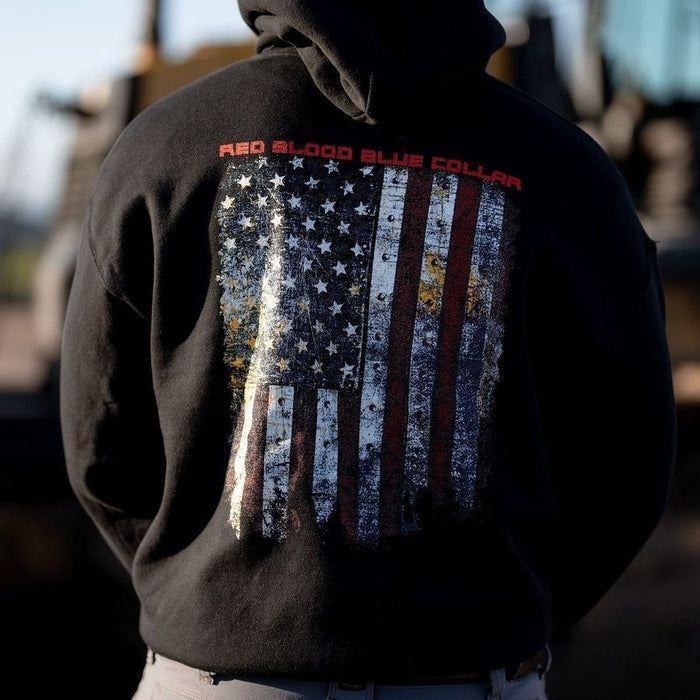 Grunt Style Red Blood Blue Collar® Hoodie - Black