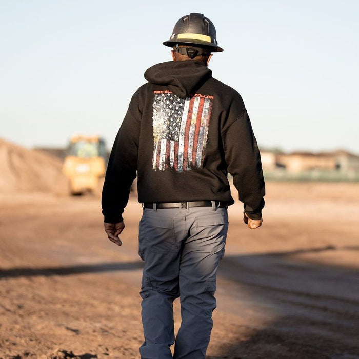 Grunt Style Red Blood Blue Collar® Hoodie - Black