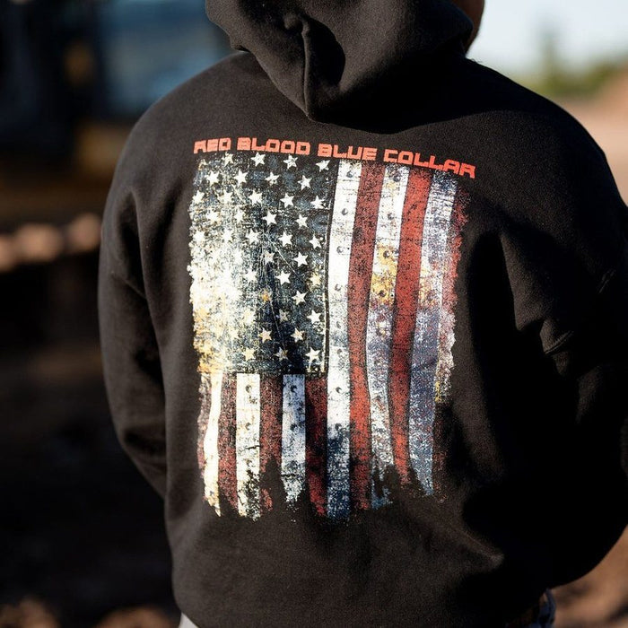 Grunt Style Red Blood Blue Collar® Hoodie - Black