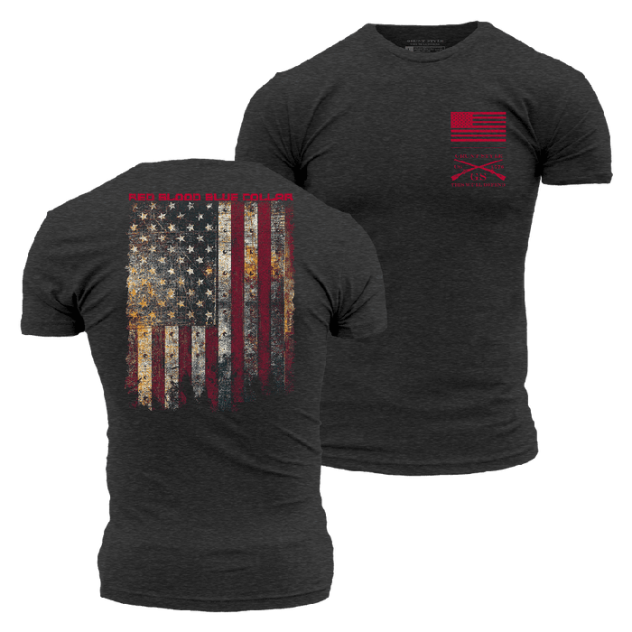 Red Blood Blue Collar Patriotic Shirt