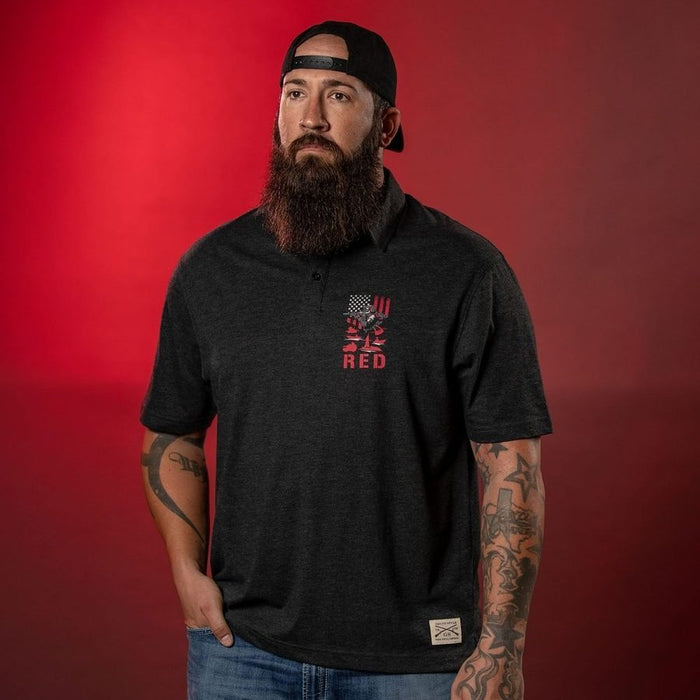 Grunt Style RED Friday Cruiser Polo - Heather Black other tops
