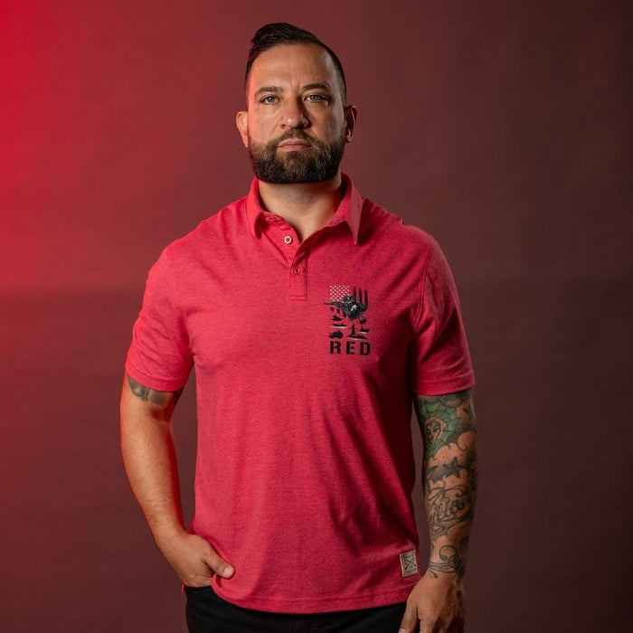 Grunt Style RED Friday Cruiser Polo - Heather Red other tops