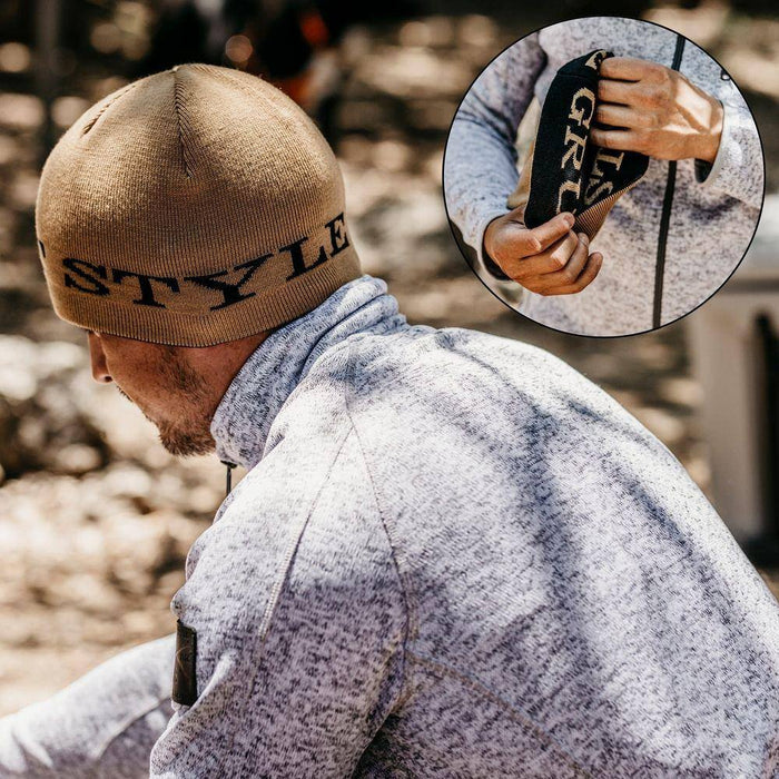 Men's Black and Tan Reversible Beanie | Grunt Style