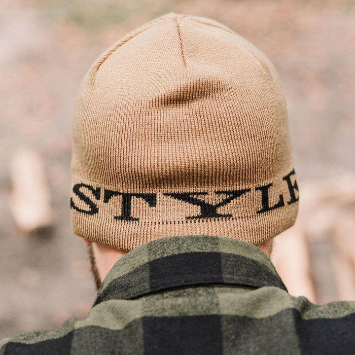 Reversible Skull Cap Beanie in Black and Tan | Grunt Style