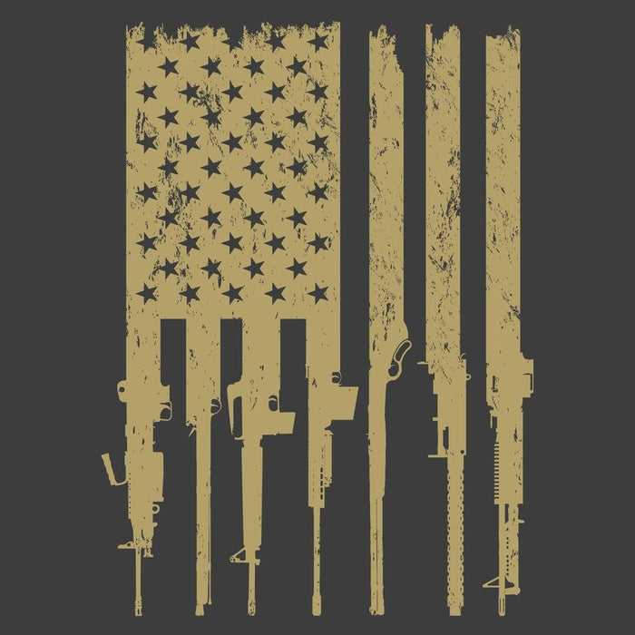 Grunt Style Rifle Flag 2.0 T-Shirt - Charcoal artwork