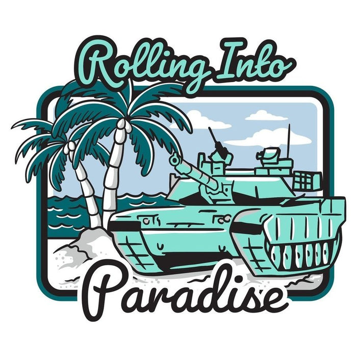 Grunt Style Rolling Into Paradise Muscle Tank - Black artwork