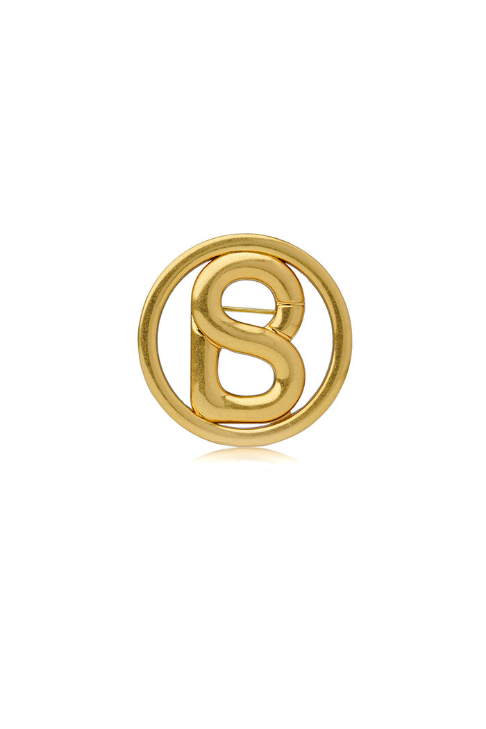 Round Signature Everyday Brooch - Matte Gold