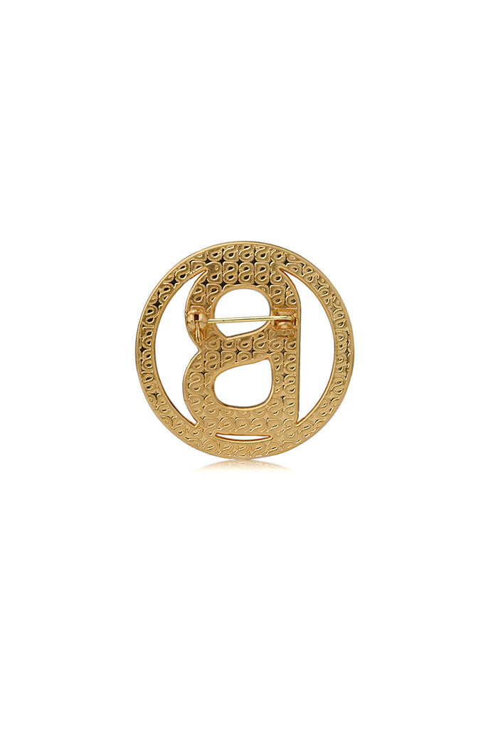 Round Signature Everyday Brooch - Matte Gold