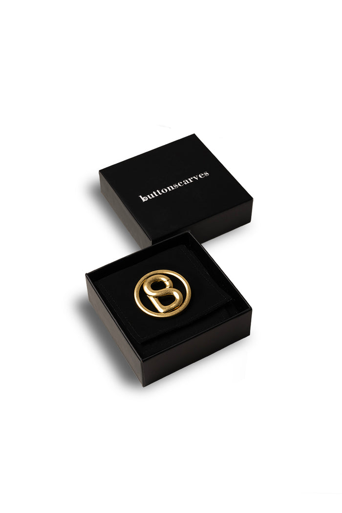 Round Signature Everyday Brooch - Matte Gold