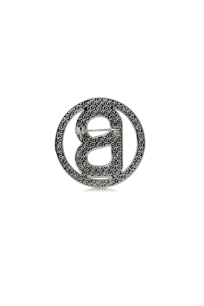 Round Signature Everyday Brooch - Silver