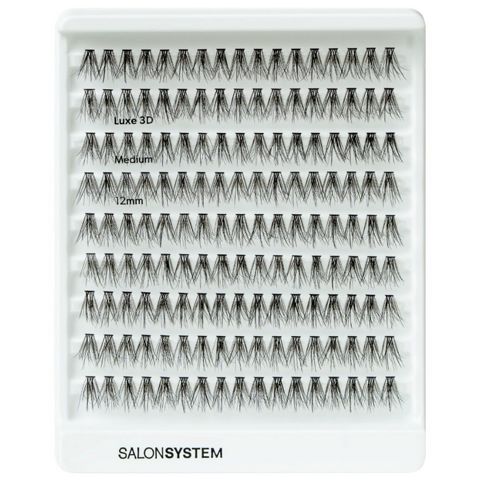 Salon System Individual 3D Luxe Lashes Black Medium Value Pack