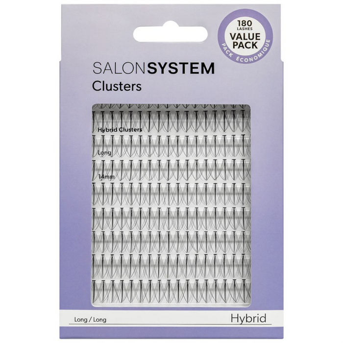 Salon System Individual Cluster Lashes Value Pack Hybrid Long Black