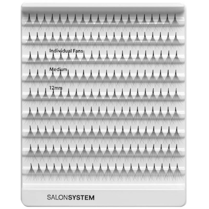 Salon System Individual Fans Lashes Value Pack Classic Medium Black