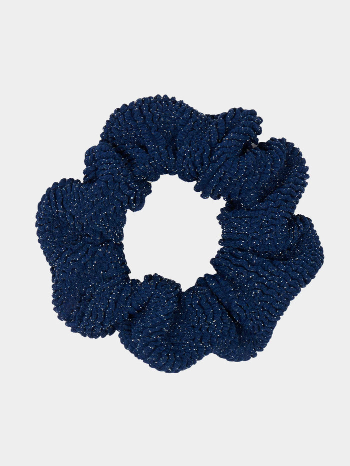 Scrunchie Lurex - Navy/Silver