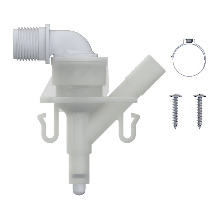 White Plastic RV Toilet Water Inlet Valve Kit - Complete Set View | United RV Parts
