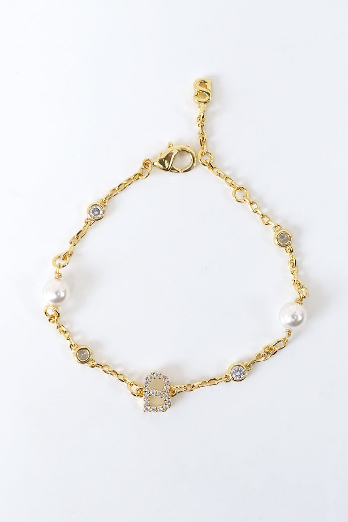 Signature Bracelet with Pearl - Gold