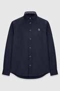 signature men poplin shirt long sleeve in navy by buttonscarves