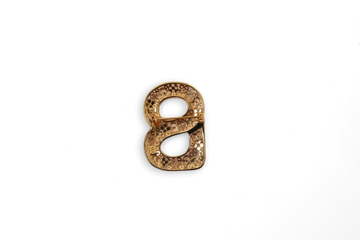 Signature Monogram Brooch - Gold