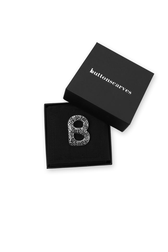 Signature Monogram Brooch - Silver