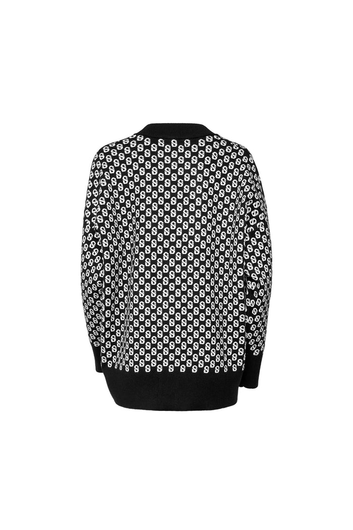 Signature Monogram Cardigan - Black Onyx