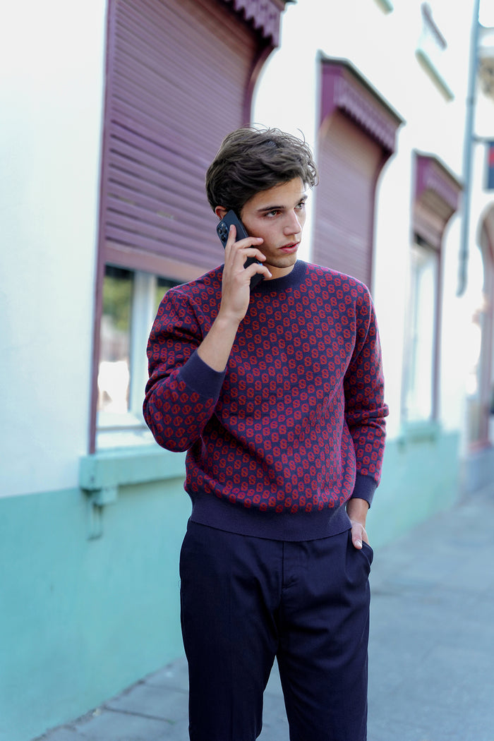Signature Monogram Sweater - Carmine
