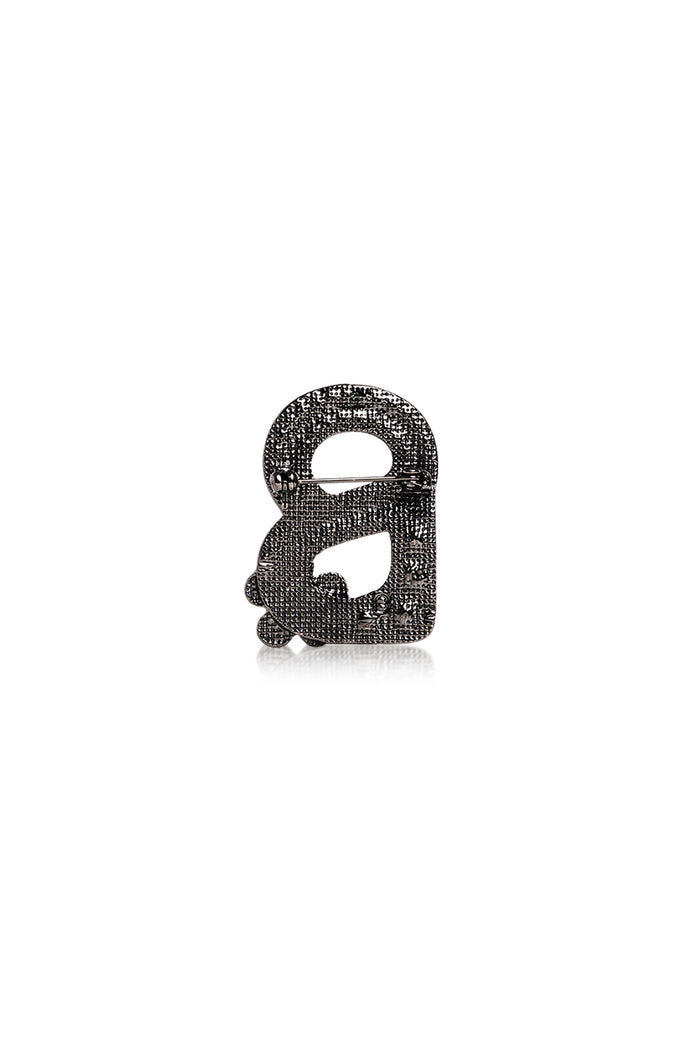 Signature Peony Brooch - Gunmetal