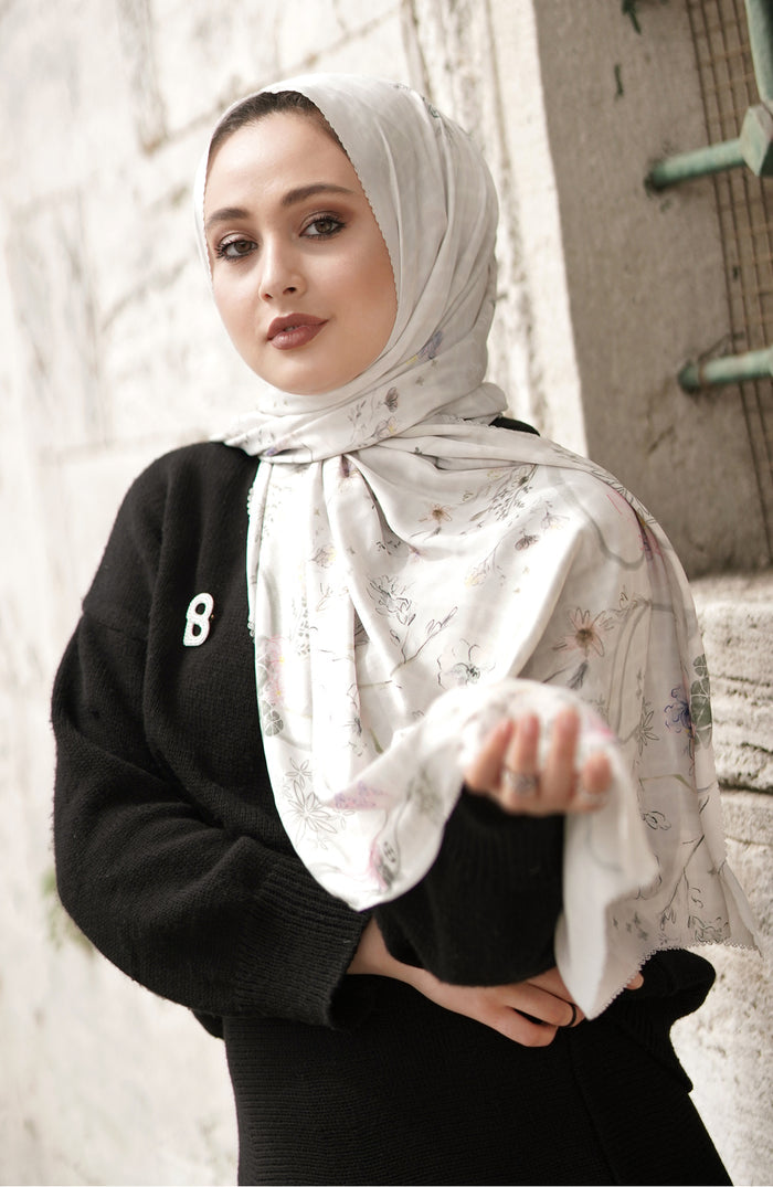 Sofya Satin Shawl - Coriander