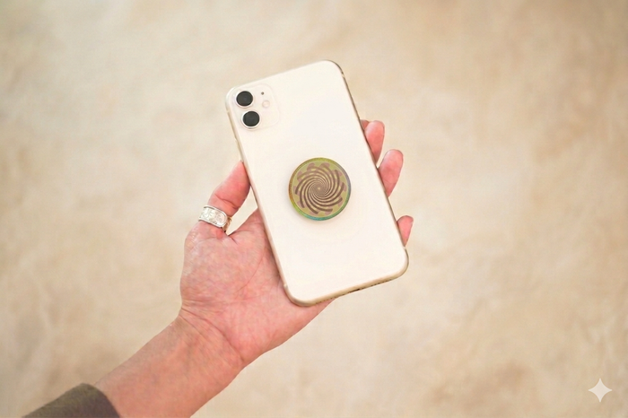 SPIRAL FRACTAL ANTENNA, EMF HARMONIZATION, (Sticker 40mm) Copper gold-plated, packet of 2 units.