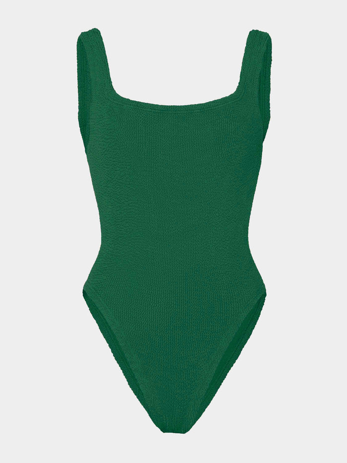 Square Neck Swim - Metallic Forest Green