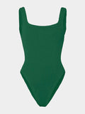 Square Neck Swim - Metallic Forest Green