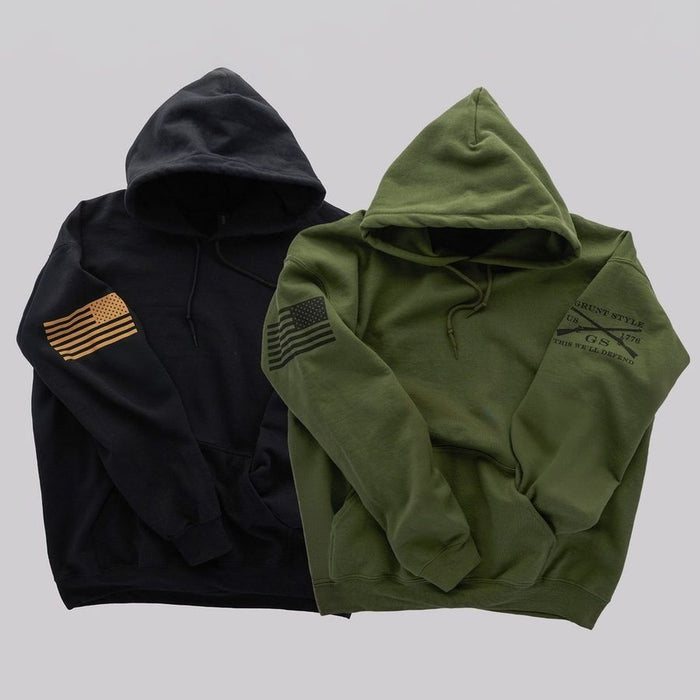 Grunt Style Standard Issue Core Basic Hoodie 2 Pack - Black & Military Green hoodies