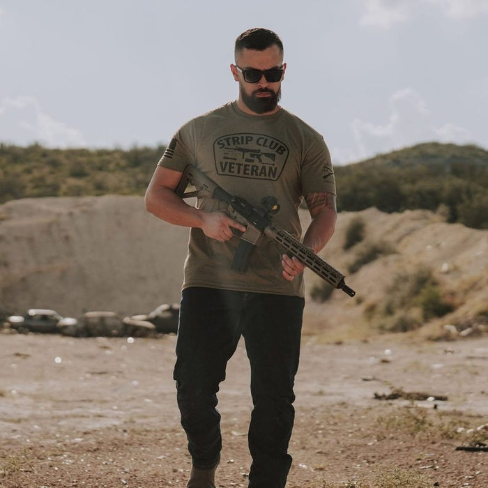 Grunt Style Strip Club Veteran T-Shirt - Military Green