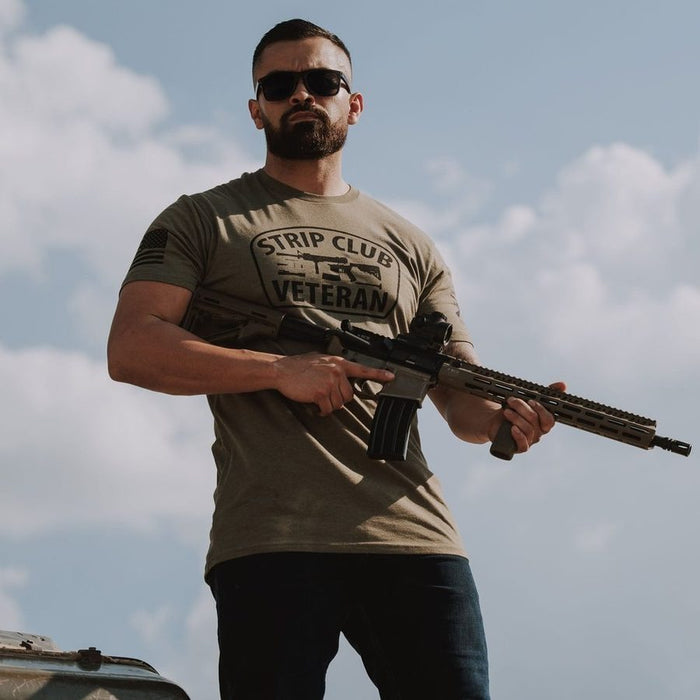 Grunt Style Strip Club Veteran T-Shirt - Military Green