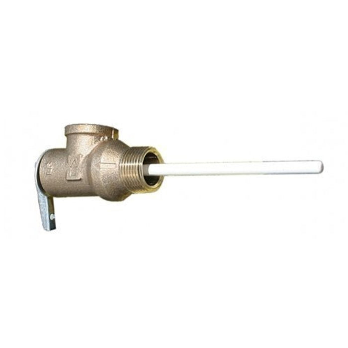 Brass RV Water Heater Temperature Pressure Relief Valve - Side Profile | United RV Parts