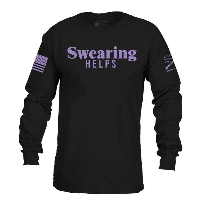 Grunt Style Swearing Helps Long Sleeve - Black ls tees