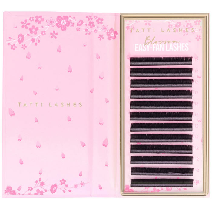 Tatti Lashes 10mm D Curl 0.05 Blossom Easy-Fan Individual Lashes Black