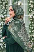 The Farsha Satin Shawl - Jungle
