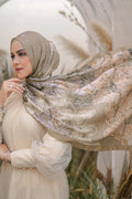 The Farsha Satin Shawl - Moss
